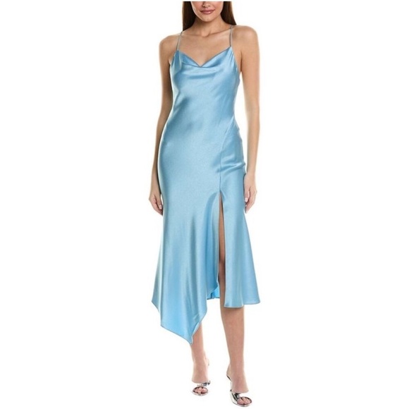 Alice + Olivia Womens  Harmony Midi Dress, Blue Size 8 NWT - Picture 1 of 3
